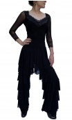 Melina Straight Pants w/Tulle Ruffles