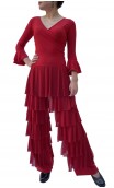 Melina Straight Pants w/Tulle Ruffles