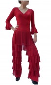 Melina Straight Pants w/Tulle Ruffles