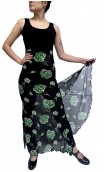 Black Floral Tulle Lola Flamenco Skirt