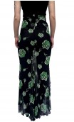 Black Floral Tulle Lola Flamenco Skirt