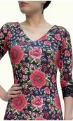 Augusta Floral Flamenco Dress w/ Ruffles