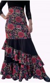Floral Augusta Flamenco Skirt w/Ruffles