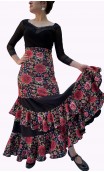 Floral Augusta Flamenco Skirt w/Ruffles