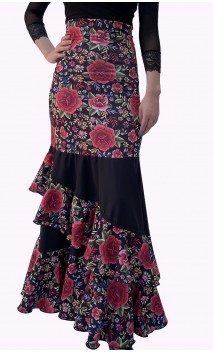 Floral Emilia Flamenco Skirt w/Ruffles