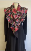 Conjunto Delantal y Pañuelo Negro Floral