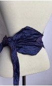 Earrings & 3 Flowers Burgundy & Dark Blue Belt Set