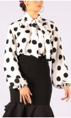 Polka-dots Crepe Leotard-Shirt