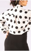 Polka-dots Crepe Leotard-Shirt