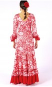 Floral Red Rita Flamenco Godet Dress