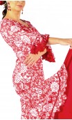Floral Red Rita Flamenco Godet Dress