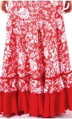 Floral Red Rita Flamenco Godet Dress