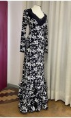 Floral Black & White 4 Ruffles Flamenco Dress