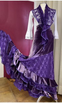 Skirt & Scarf Purple Flamenco Set