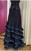 Conjunto Flamenco Falda y Cinturón Negro y Azul