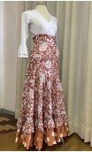 Floral Caramel Color Flamenco Skirt