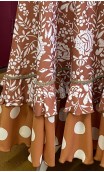 Floral Caramel Color Flamenco Skirt