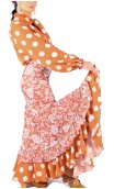 Polka-dots Crepe Leotard-Shirt