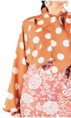 Polka-dots Crepe Leotard-Shirt