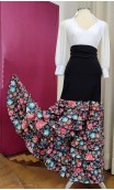 Black Floral Flamenco Skirt 8 Ruffles