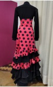 Red w/Polka-dots Flamenco Skirt 6 Ruffles