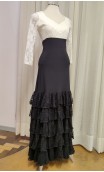 Black 5 Lace Ruffles Flamenco Skirt