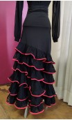 Black Flamenco Skirt w/Lace Ruffles