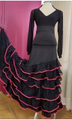 Black Flamenco Skirt w/Lace Ruffles