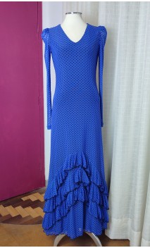 Vestido Azul de Túl Lunarcitos c/Volantes