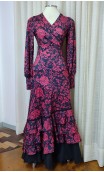 Conjunto Flamenco Saia e Blusa Preto e Vermelho