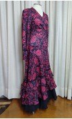 Conjunto Flamenco Saia e Blusa Preto e Vermelho