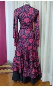 Conjunto Flamenco Saia e Blusa Preto e Vermelho