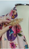 Printed Scarf, Peinette & Brooch