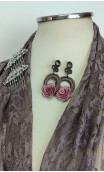Lace Scarf, Crochet Earrings Set & Peinettes