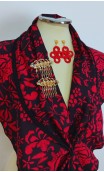 Printed Scarf, Crochet Earrings Set & Peinettes