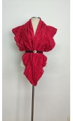 Conjunto Lenço de renda vermelho com forro e Cinto