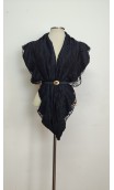 Black Lace Scarf with lining & Belt