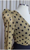 Conjunto Saia e Blusa de Tule Mostarda de Bolinha