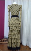 Conjunto Saia e Blusa de Tule Mostarda de Bolinha