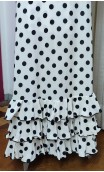 White Polka-dot Flamenco Skirt w/Ruffles
