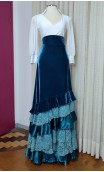 Flamenco Velvet Long Skirt 6 Ruffles w/Lace