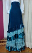 Flamenco Velvet Long Skirt 6 Ruffles w/Lace