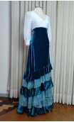 Flamenco Velvet Long Skirt 6 Ruffles w/Lace