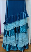 Flamenco Velvet Long Skirt 6 Ruffles w/Lace