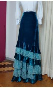Flamenco Velvet Long Skirt 6 Ruffles w/Lace