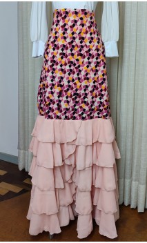 Printed Flamenco Skirt 5 Ruffles