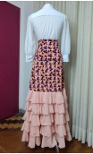 Printed Flamenco Skirt 5 Ruffles