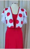 Red Polka-dot Printed Vest w/ Flare Sleeves