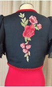 Black Vest with Embroidery & Flare Sleeves