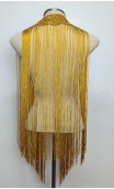Gold Crochet Fringe, Flower for Hair Set & Brooch